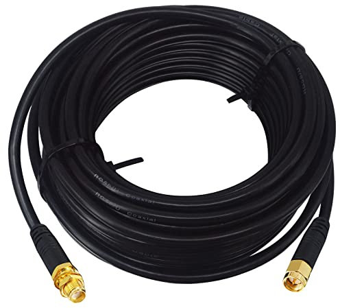 Boobrie Cable SMA Macho Hembra 10M Cable Coaxial RG58 Mejorado 50 ohms Cable Antena WiFi de Baja Pérdida Extensión SMA Macho a SMA Hembra para 3G 4G LTE Enrutador LAN Inalámbrico GPS(No para TV)
