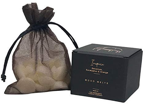 Dome of Harrogate | Inspire Mood Melts – Geranium, Eucalyptus & Orange Wax Melts | 20 Hand-Poured Melts | Natural Soy Wax & Essential Oils | Uplifting & Energising Scent | Up to 2 Hours Burn Each |
