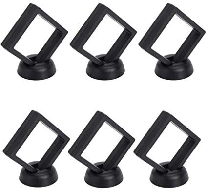 QUUPY - Espositore a telaio galleggiante, in 3D, per monetine, gioielli, collane, orecchini, medaglioni, pietre in PET (9 x 9 cm)