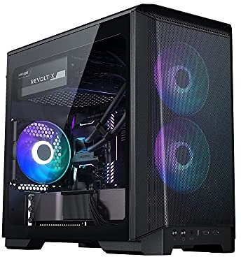 Phanteks (PH-EC200ATG_DBK01) Eclipse P200A D-RGB, High Airflow Ultrafeines Mesh Design, Mini-ITX Tower, Digital-RGB Beleuchtung, 120 mm D-RGB Gehäuselüfter, gehärtetes Glas, schwarz