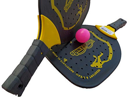 Pincho Palas de Playa Impermeables – Ligeras y Resistentes al Agua y Arena – Set de 2 Palas con Pelota – Ideal para Jugar en la Playa, Piscina o Camping – Diversión para Niños y Adultos