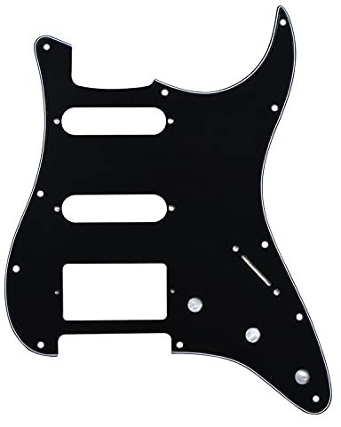 Guitar Anatomy Stratocaster HSS Humbucker Pickguard Scratchplate to Fit Fender USA MEX - Black