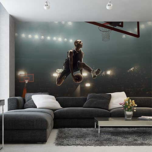 Muralo Tapete Selbstklebend Jugend, Sport, Basketball, 3D - 135x90 cm | Moderne Fototapete, hochauflösender Druck - ideal für Schlafzimmer und Jugendzimmer, Ein echter Hingucker in jedem Zuhause
