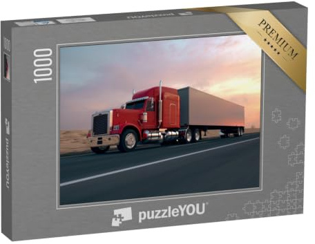 puzzleYOU: Puzzle 1000 Teile „18-Rad-LKW auf der Straße“ – aus der Puzzle-Kollektion Trucks & LKW