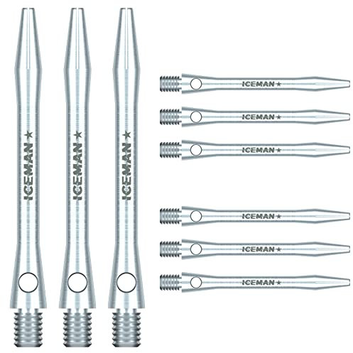 RED DRAGON Gerwyn Price Iceman Logo Plain Aluminium Mittlere Dartstiele (Schaft) - 3 Sätze pro Packung (9 Stems in total)