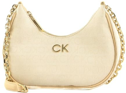 Calvin Klein Re-Lock Shoulder Bag Jacquard S Sand