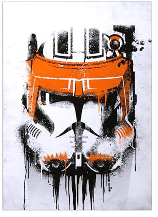 Displate Star Wars Metal Poster Magnetische Befestigung Offiziell Lizenziert Bilder Helmets Graffiti - Commander Cody Graffitti Helmet Poster Größe - 32x45cm