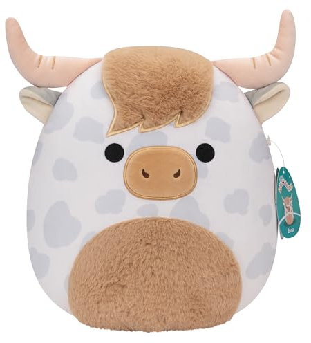 Squishmallows Original 12-Inch Borsa Spotted Highland Cow - Medium-Sized Ultrasoft Official Jazwares Plush