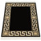 Belle Arti Premium Mäander Teppich Wohnzimmer Schlafzimmer Kurzflor in Schwarz Gold - handgeküpfte Fransen Mäander Bordüre Antirutsch Antiallergisch Seidenglanz 100% Viskose - schwarz, 100x140 cm