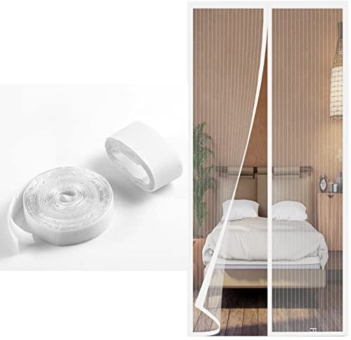 Nastro in velcro per Zanzariera Magnetica, solo lato adesivo, senza lembo, per il montaggio di zanzariere magnetiche. Uno largo (4 cm) + uno stretto (2 cm). Bianco