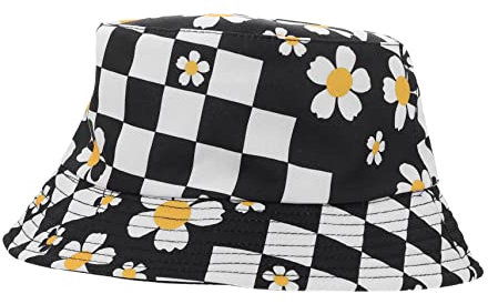Toddmomy Fischerhut Karierte Sonnenkappe Eimerhüte -mützen Für Männer Eimerhut Bucket Hats Für Damen Im Trend Schwarzer Hut Karierter Hut Damenhut Fräulein Sommer Polyester Frauenhut