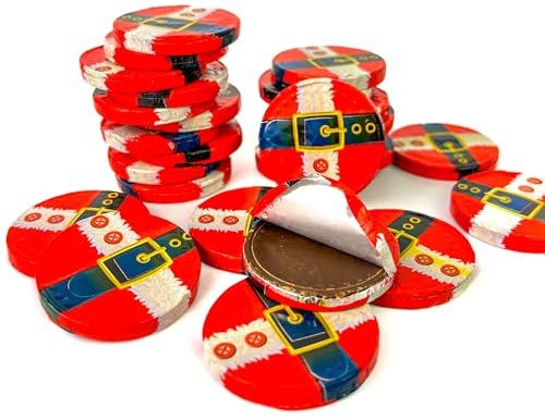 50 Santa Coins Christmas Party Chocolate Bag Chocolate Sweets by The Sweet Treat Gifting Co.
