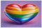 LGBT Herz Flagge Valentinstag Puzzles für Erwachsene 1000 Teile Einzigartige Puzzles Weiße Elefant Geschenkideen, Fertige Größe 20,5 x 14,9 Zoll