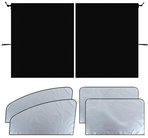 Auto Trennvorhänge Sonnenschutz, TGKYK 140 x 80 cm Sichtschutz Auto mit 4 Seitenfenster Vorhang, Abnehmbarer Auto Vorhang, Autofenster Sonnenschutz für Alle Fahrzeuge