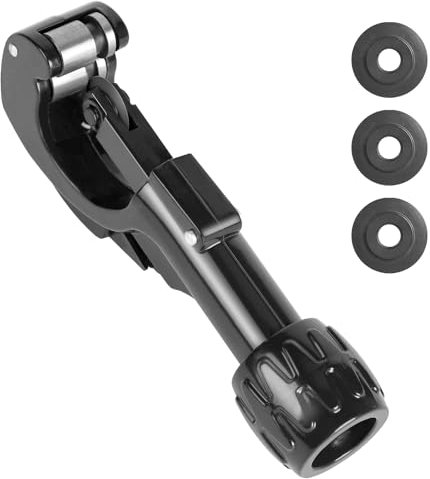CPROSP 2 in 1 Tagliatubi Ø 3-35 MM, Tagliatubo a Rotella per Tubi, Tagliatubo per Tubi con Sbavatore e 4 Ricambi per Tagliare Tubi in Rame, PVC, Alluminio e Acciaio Inox
