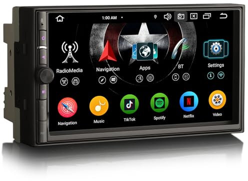 erisin 8 Kern [4+64GB] Android 13 Autoradio Navi Universal 2 Din auch für Nissan Unterstützung Carplay Android Auto GPS Navi DSP Bluetooth 5.0 WiFi Dab+ TPMS DVR OBD SWC