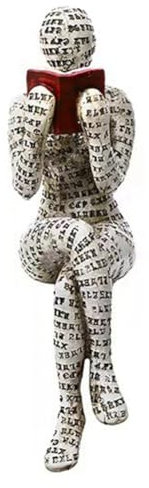 Hopbucan Statuetta di Che Legge in Polpa di Che Legge Decorazione per Scaffale per Libri Che Legge Scultura Ornamento per Libreria del Soggiorno (04) Durevole