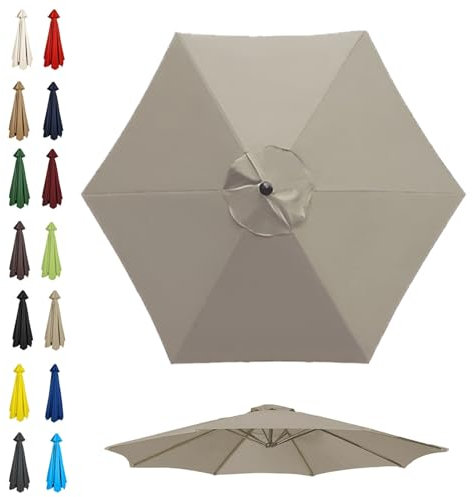 GZDXBF Toldo De Repuesto 6 Varillas/8 Varillas, Cubierta De Tela De Sombrilla De Repuesto Para Sombrilla Exterior Impermeable, Poliéster, 200cm 270cm 300cm(Top color,6 ribs: 2m/6.5ft)