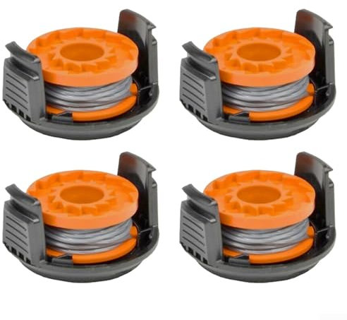 4 Sets Trimmer Line Spool with Spool Cover Fits for MCGREGOR MCT1825 MCT2X1825 18V Grass Trimmer, 2.5m x 1.5mm Line