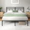 ZINUS Elias Double Bed Frame – Bed 190x135 cm – 30cm Height –Metal Bed Frame with Headboard – Platform bed frame with steel slat support – Modern Design - Easy Assembly – Black