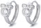 Hinvan 925 Sterling Silber Ohrringe Damen Ohrringe Silber Creolen Maus Ohrringe Kreolen Zirkonia Huggies Creolen Silber Schmuck Ohrschmuck Silber Ohrringe für Damen Frauen Mädchen