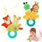HOTUT BabyRassel, 2 Stück Baby Rasseln Spielzeug 0-6 Monate, Greifling zum Rasseln, Quietschen, Rassel Baby Plüschtiere für Babys, Kuscheltier Babyspielzeug für 0-12 Monate