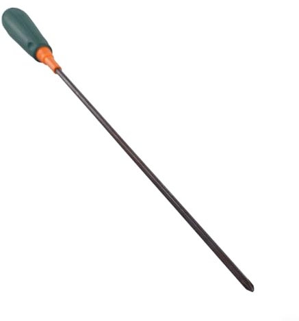 Extended Screwdriver 5x300mm Magnetic Tip Cross Slotted Long Rod for Hard-to-Reach Areas Alloy Steel Green(Cross)