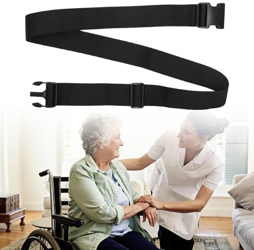 Rollstuhl Sicherheitsgurt Gurt für Rollstuhl Rollstuhlgurt Anschnallgurt Gurt Verstellbarer Sicherheitsgurt für Rollstuhl Behinderte Patienten Ältere Menschen Schwarz 5 * 160CM
