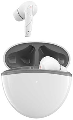 Air 2 V5.1 Bluetooth Headphones, Wireless Earphones with Noise Cancellation, Comfortable Wearing for IPhone Samsung Huawei, Black/White (White)