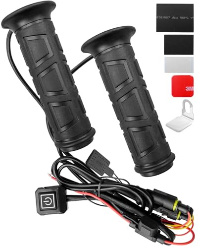 Lock-On beheizte Griffe ATV, 2,2 cm 12 V Lenkerheizung mit Daumenwärmer, 3 Heizstufen, elektrische Heizung Handwärmer