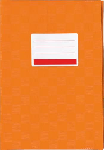 Hefthülle Heftumschlag für Schulhefte Notizbücher Kladden uvm (Orange, A5 | 5er Pack)