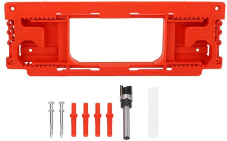Türscharnier -Leichen -Jig -Kit, Scharnier -Tür -Schloss Blende Lokator Abs Rotes Tür Scharnier Router Schablone für 2 1/2 Bis 6 Zoll Scharnier 1 3/8 Bis 2 1/2in Dicke