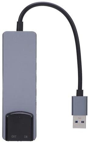 POENVFPO Adaptateur de Carte Son USB Externe avec Sortie D'entrée Optique, Support de Réduction du Bruit 5.1 et 7.1 pour PC, Théâtre à Domicile, Jeu et karaoké