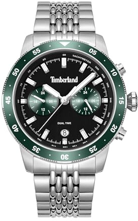 Timberland - Armbanduhr Duo-time Parkman - Quartz Uhrwerk - Gehäusebreite: 44 mm - Edelstahl - Green - 5 ATM