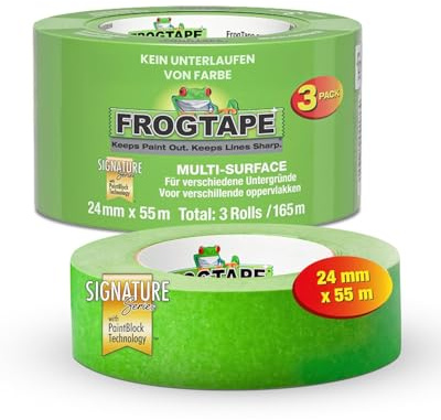 FROGTAPE Abdeckband 24 mm x 55 m 3er-Pack PaintBlock Malerband Grün | FrogTape Abdeckband 24 mm x 55 m 3er-Pack PaintBlock Malerband Grün