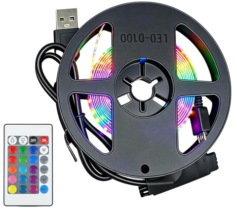 Retroilluminazione LED per TV da 35 a 55 pollici, striscia LED RGB con sincronizzazione musicale, controllo app Bluetooth, kit di retroilluminazione USB, striscia LED per home theater e decorazioni
