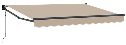 vidaXL Elektrische Markise, einziehbar, Beige, 3,5 x 2 m, moderne elektrische Markise, einziehbarer Schatten, motorisierte Sonnenabdeckung, einfache Anpassung, UV-Schutz für den Garten