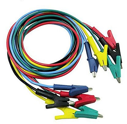 TuToy P1024 5 Farben 100Cm 15A Double-Ended Clips Kabel Alligator Prüf Fühler Draht