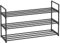SONGMICS Zapatero de 3 Niveles, Estantería de Zapatos, Estantería de Metal, para 12 a 15 Pares de Zapatos, Estante Apilable, para Pasillo, Salón, Dormitorio, 30 x 92 x 54 cm, Negro LSA13BK