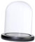MagiDeal Cloche de en Verre avec Couvercle en Bois de Support de Paysage des Fleurs, Noir c