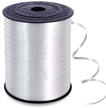 TONIFUL 500 Yards Silver Curling Ribbon Balloon String Gift Wrapping Decor | Ribbon for Gift Wrapping Balloons Curling String for Bouquets Crafts Birthday Graduation Christmas New Year Decorations