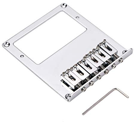 Healifty Doppel Pickup Humbucker Bridge Saitenhalter 6 String für TL E-Gitarre Zubehör Musikinstrument Zubehör (Silber)