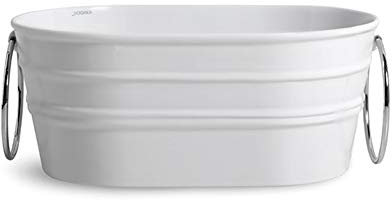 Lavandino Lavabo Appoggio/Sospeso Horganica Ovale Modello Tinozza bianco opaco (Con porta asciugamani)