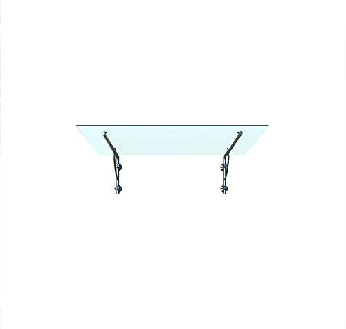 Glaszentrum Hagen - Typ-Milchglas - Glasvordach Vordach Pavillion Türvordach Haustürvordach VSG-Glas inkl. Edelstahlhalterung (120x90cm, LB-Halter)