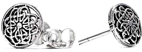 WINDALF Bohemia Ohrstecker FALKA Ø 8 mm Irish-Celtic Ornamentik Keltische Knoten Vintage 925 Sterlingsilber