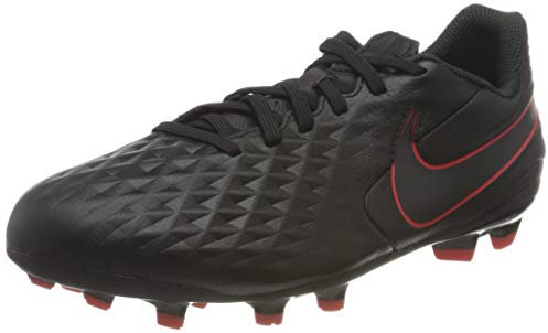 Nike Jr. Legend 8 Academy FG/MG Football Shoe, Black/Dark Smoke Grey-Chile Red-Chile Red, 28 EU