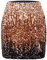 MANER Damen Pailletten Rock Glitzer Stretchy Bodycon Mini Rock Night Out Party, Hellbraun/Kaffee/Schwarz., Klein