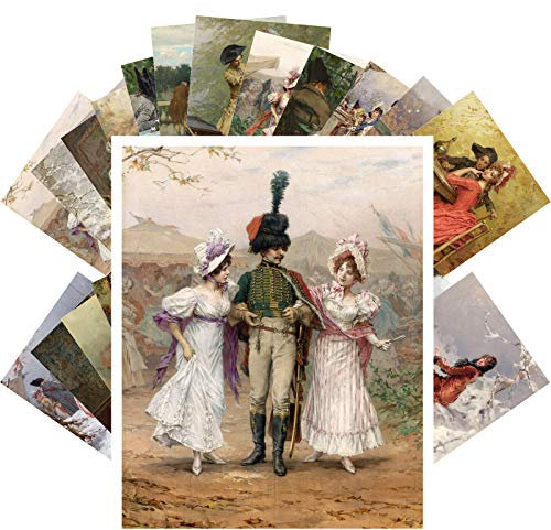 PIXILUV Vintage Postkarten 24 Stück Viktorianische Belle Epoque Lady Life Antike Museum Malerei Kunst von Frederik Retro Poster Nachdruck