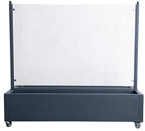 Mobiler Windschutz Pflanzkasten Sichtschutz Glas Terrasse Restaurant - 200cm - Klarglas (transparent)