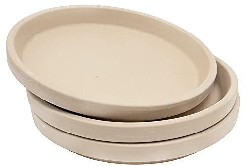 B2S BACK2SEASON Ton Untersetzer 3 Stück Made in Germany Pflanzenteller weiß D=18,5 cm, 3er Set